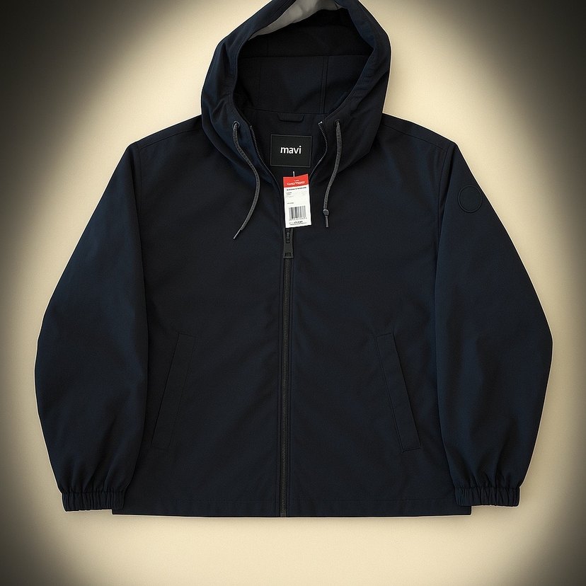 MaviJeans Kapüşonlu Siyah yağmurluk Unisex - Görsel 4