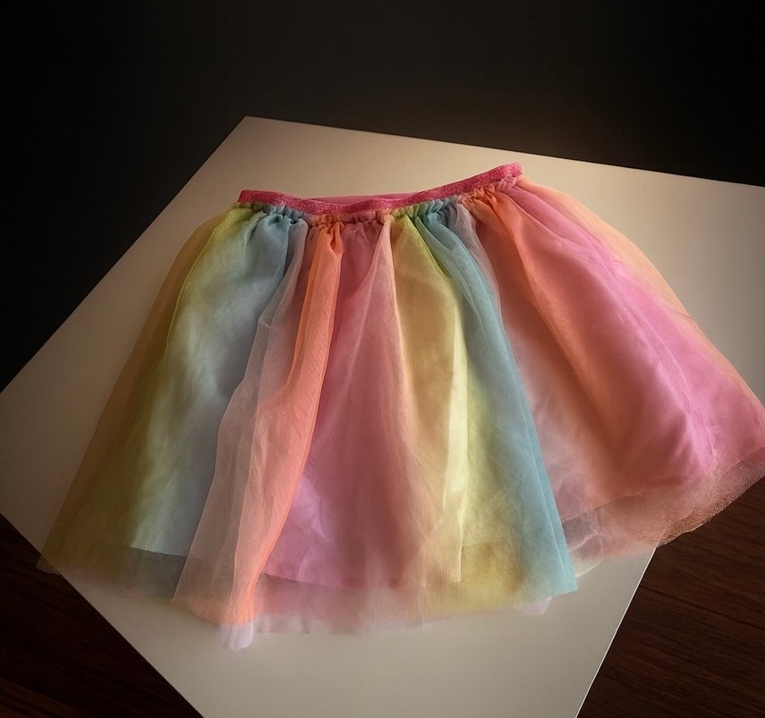 Kız Çocuk Renkli Fırfırlı Tül Etek - Görsel 3