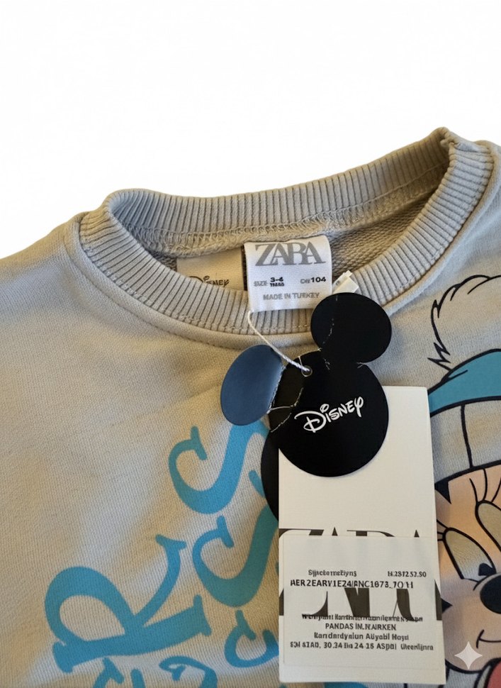 Kız Çocuk Gri Baskılı Sweatshirt - Görsel 3