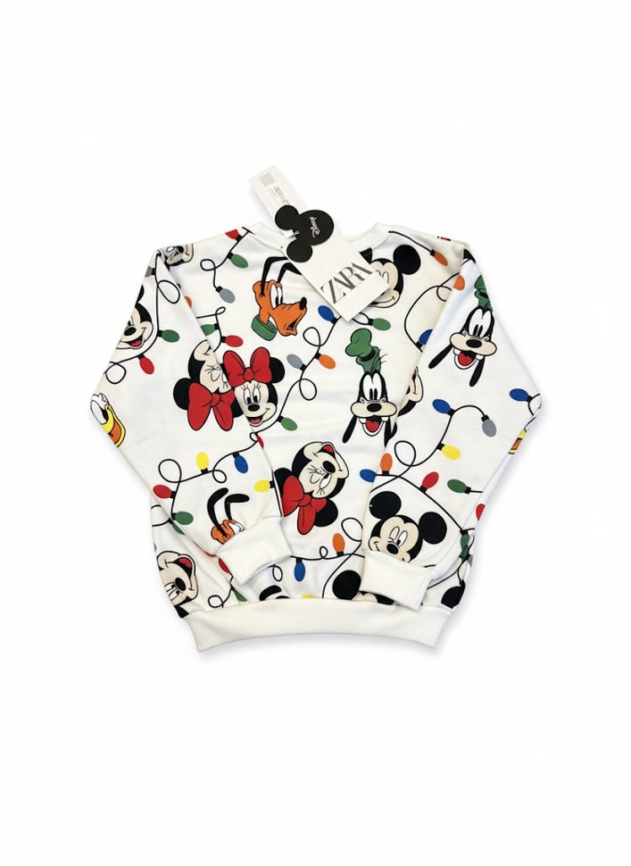 Renkli Mickey Mouse Baskılı Kız Sweatshirt - Görsel 2
