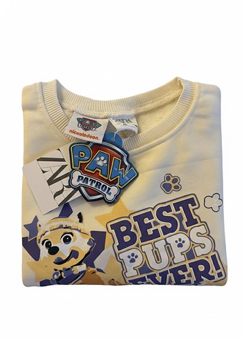 Çocuk Baskılı Beyaz Sweatshirt - Görsel 4