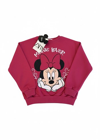 Kız Çocuk Pembe Minnie Baskılı Sweatshirt - Görsel 2