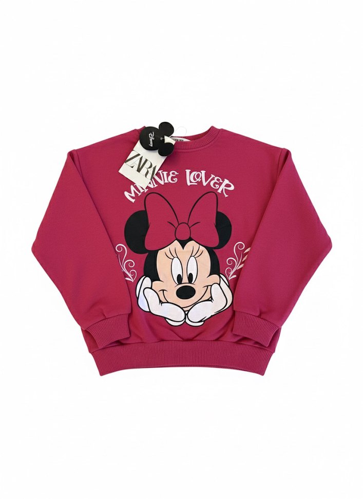 Kız Çocuk Pembe Minnie Baskılı Sweatshirt - Görsel 2