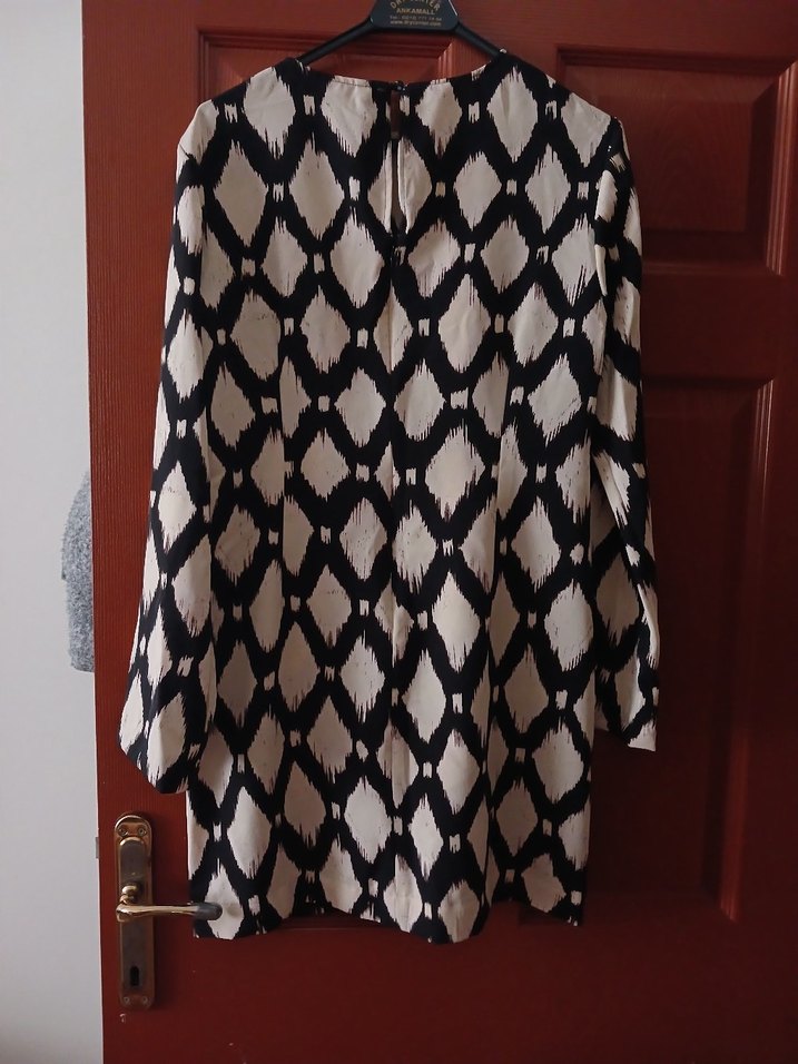 Bohem Uzun Kollu Midi Tunik, Elbise - Görsel 2