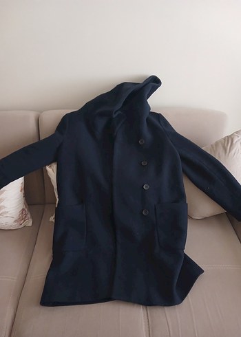 Siyah Kapüşonlu Kaban zara - Görsel 5