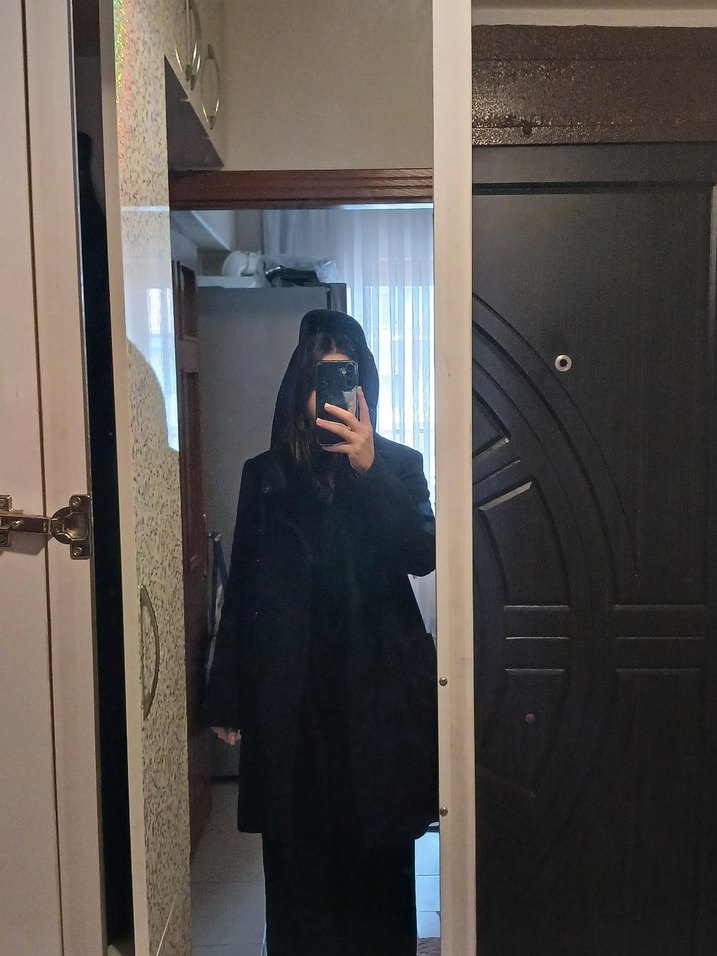 Siyah Kapüşonlu Kaban zara - Görsel 3