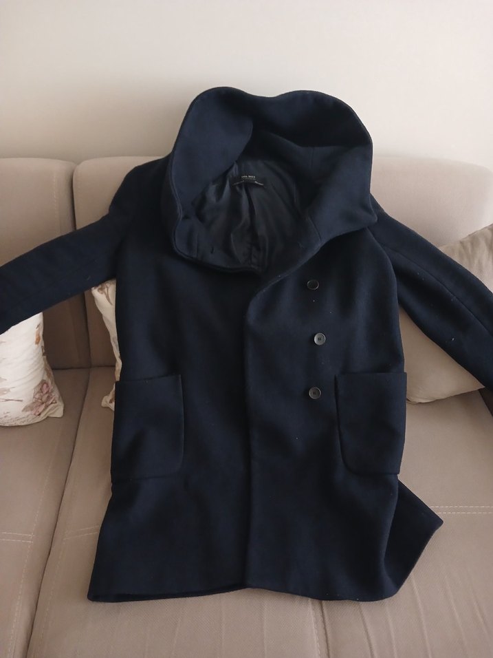 Siyah Kapüşonlu Kaban zara - Görsel 2