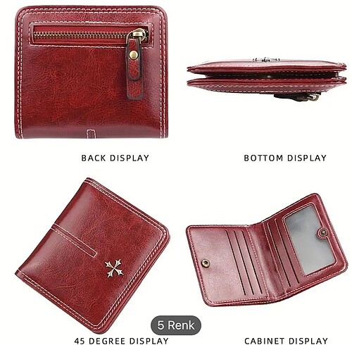 Sheinside Bordo cüzdan suni deri