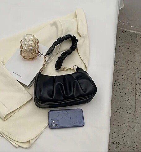 Beden siyah Renk Askılı çanta siyah yumuşak deri