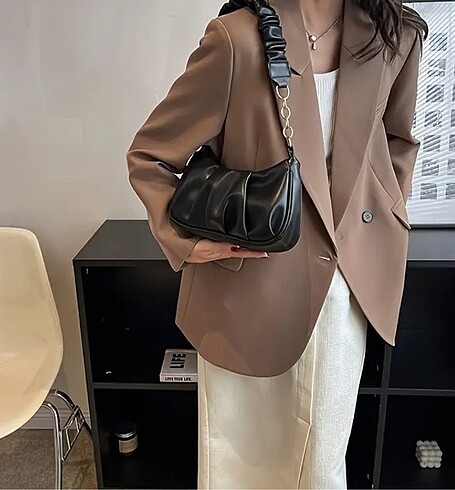 Sheinside Askılı çanta siyah yumuşak deri