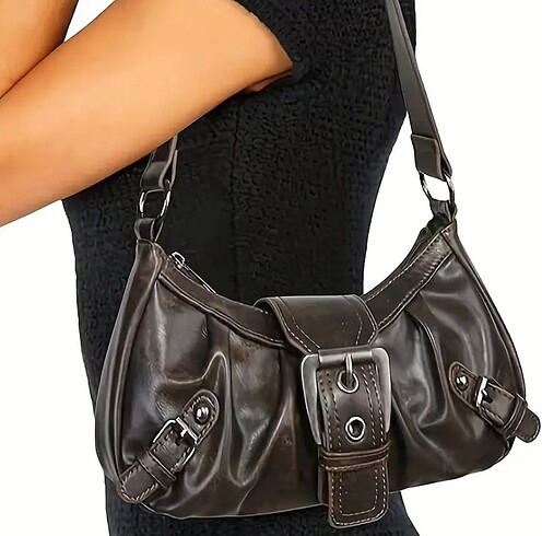Tokalı stradivarius muadili çanta acı kahve