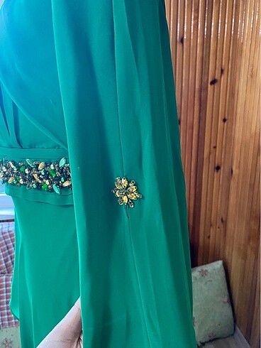 38 Beden yeşil Renk Abiye gece elbisesi