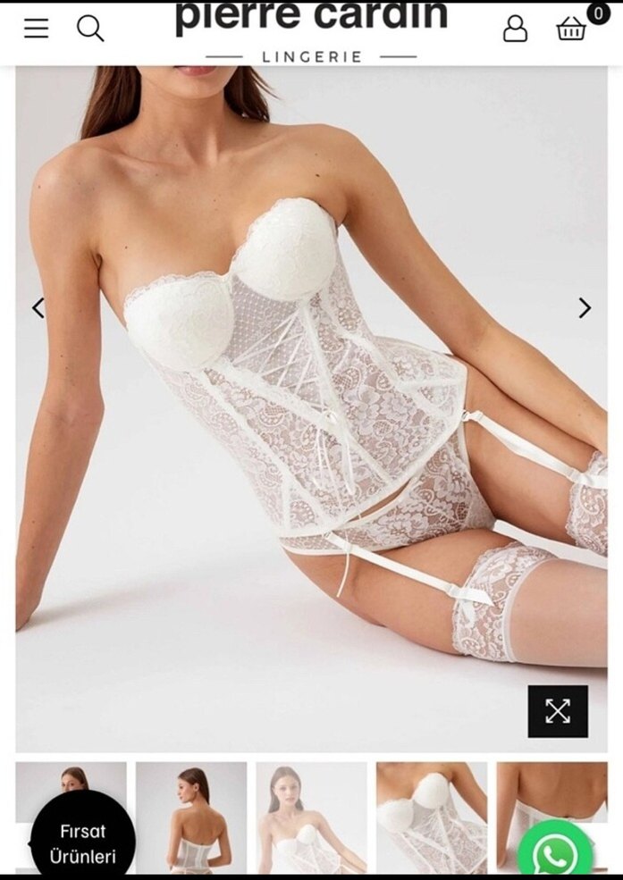 Dantel Detaylı Beyaz Straplez Büstiyer - Görsel 2