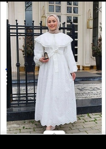 Dantel Detaylı Bohem Uzun Beyaz Elbise - Görsel 3