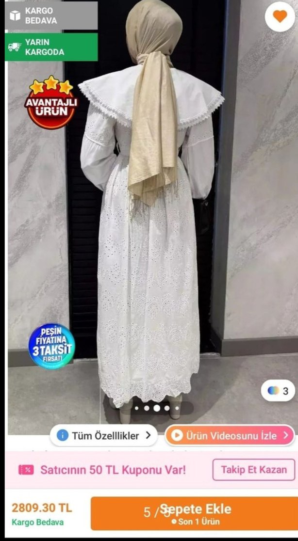 Dantel Detaylı Bohem Uzun Beyaz Elbise - Görsel 2