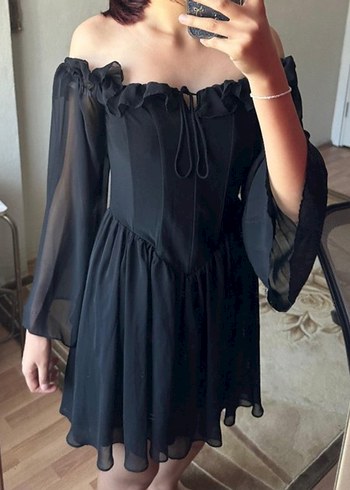 Siyah Korseli Elbise - Görsel 2