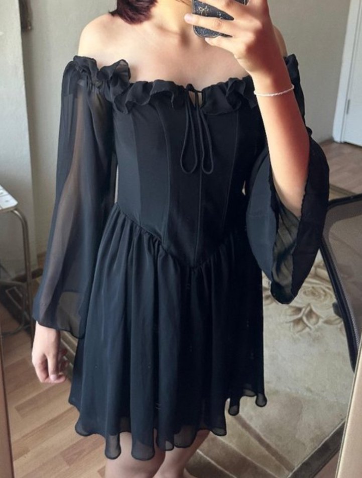 Siyah Korseli Elbise - Görsel 2