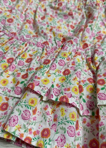 Çiçek Desenli Renkli Mini Etek - Görsel 3