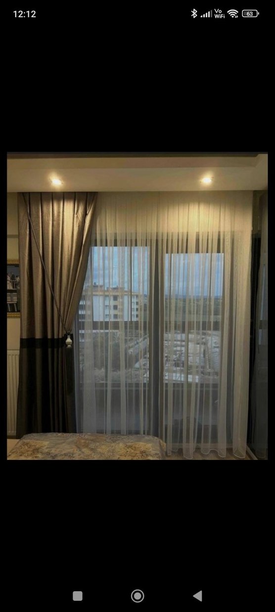 Çağdaş Gri Nakışlı Perde - Görsel 3