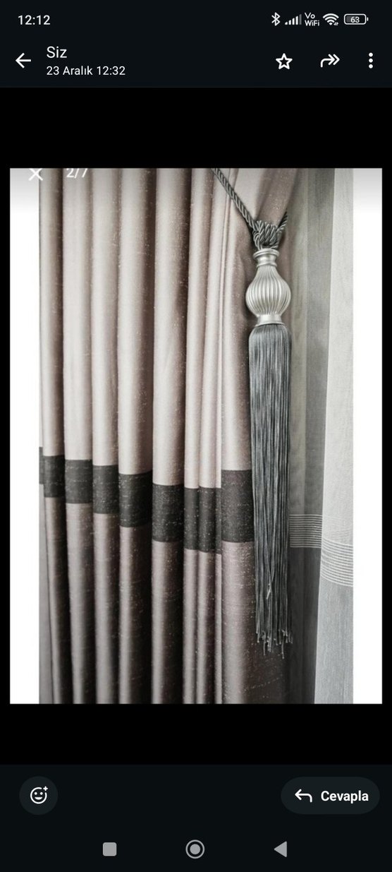 Çağdaş Gri Nakışlı Perde - Görsel 4