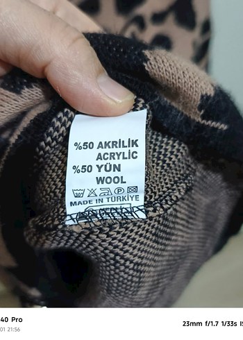 Düğmeli Leopar Desenli Kahverengi Hırka - Görsel 4