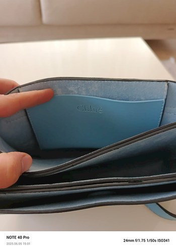 Mavi Süet Zincir Detaylı Kadın Çanta - Görsel 4