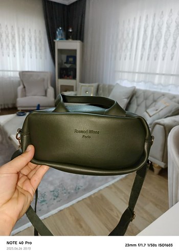 Parisian Stilinde Khaki Deri Kadın Çantası
