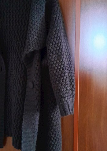 Düğmeli  Lacivert Triko hırka - Görsel 4