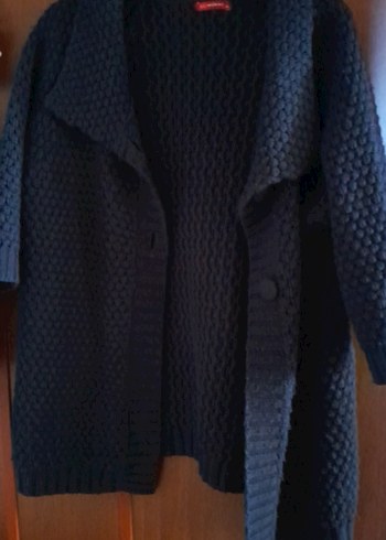 Düğmeli  Lacivert Triko hırka - Görsel 2