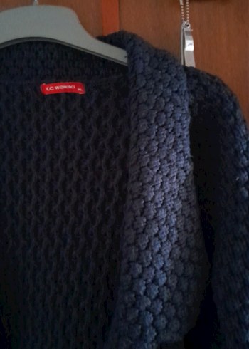 Düğmeli  Lacivert Triko hırka - Görsel 3