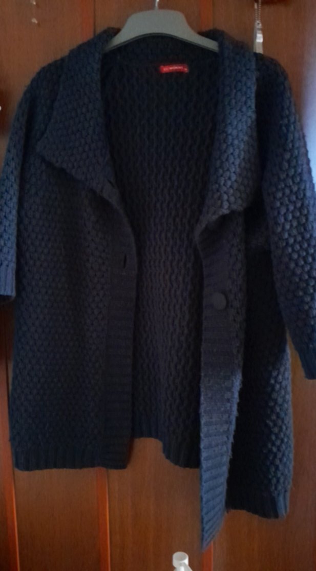 Düğmeli  Lacivert Triko hırka - Görsel 2