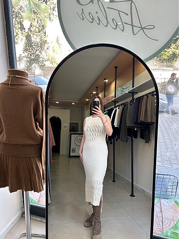 Zara Transparan detaylı örme elbise