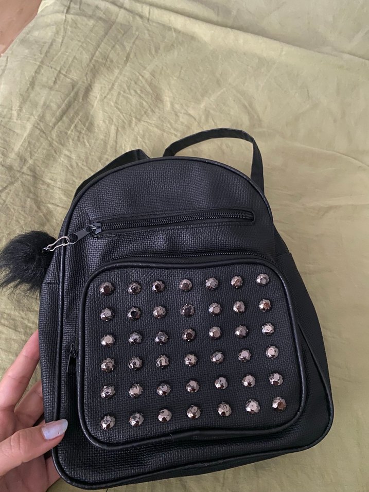 Siyah Punk Sırt Çantası - Görsel 2