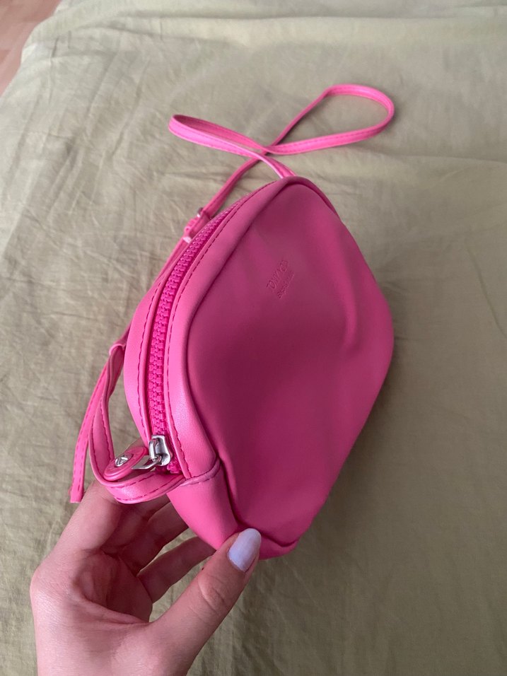 Pembe Kadın Fermuarlı Çapraz Çanta - Görsel 2