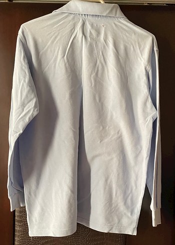 Erkek mavi Pamuklu Uzun Kollu Polo Tişört - Görsel 2