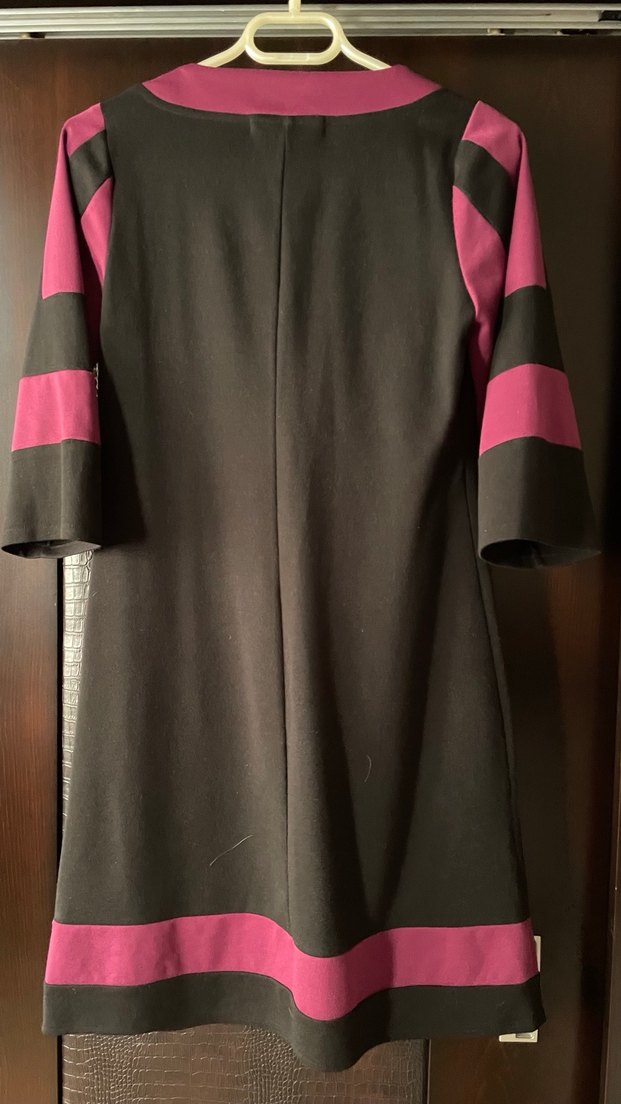 Truvakar 3/4 Kollu Siyah Midi Elbise - Görsel 2