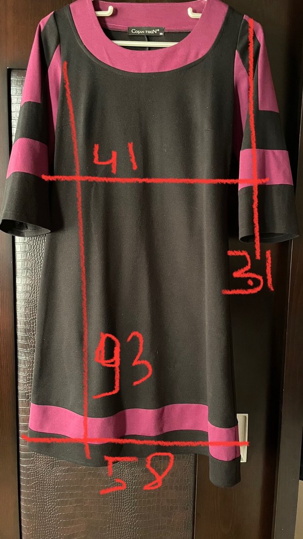 Truvakar 3/4 Kollu Siyah Midi Elbise - Görsel 3