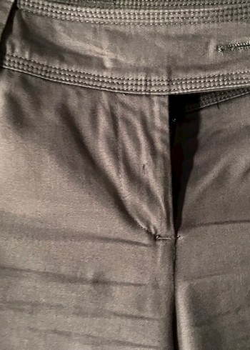 Gri Midi Kumaş Kadın Pantolon - Görsel 4