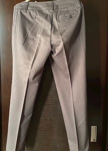 Gri Midi Kumaş Kadın Pantolon - Görsel 6