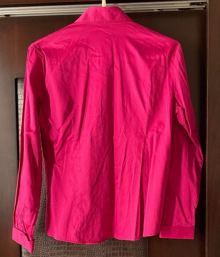 Düğmeli fuşya rengi Kadın Gömlek - Görsel 2