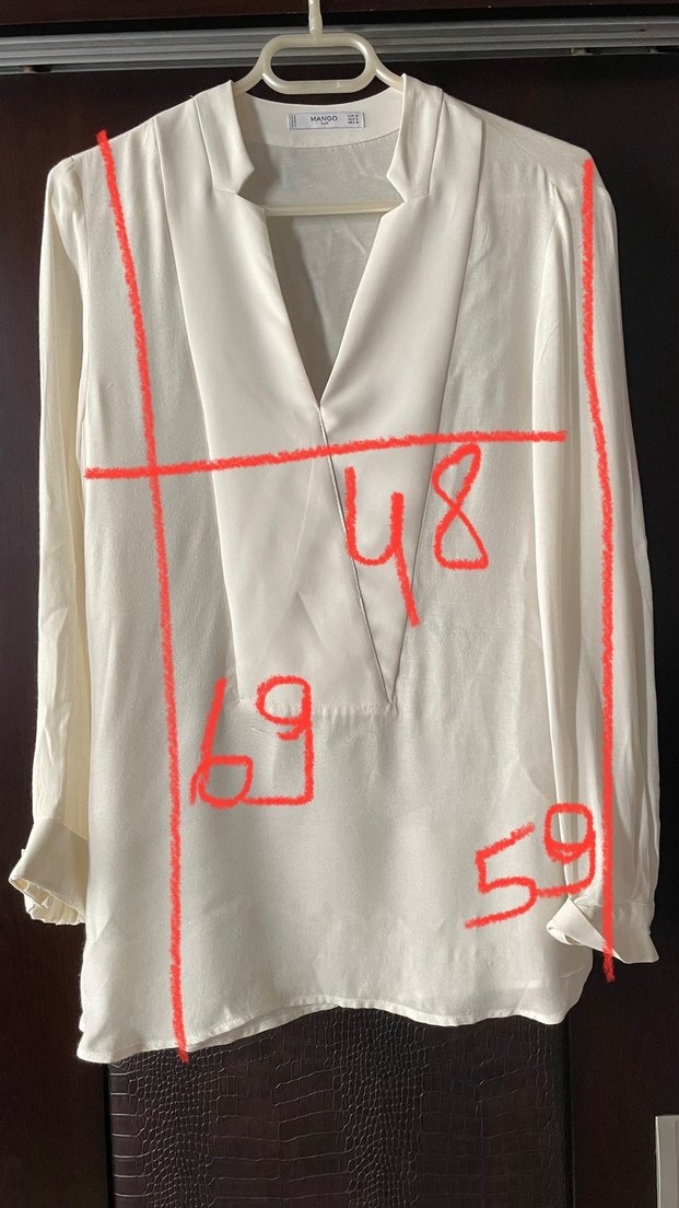 Beyaz V Yaka Kadın Gömlek - Görsel 4