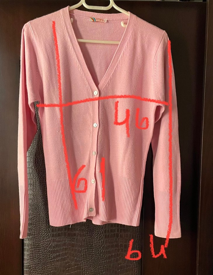 Düğmeli Pembe V Yaka Triko Hırka - Görsel 3