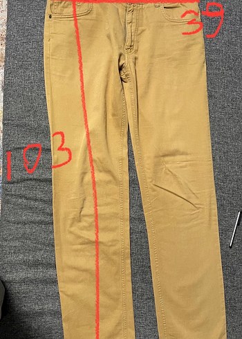 Düğmeli Bej Erkek Pantolon - Görsel 2