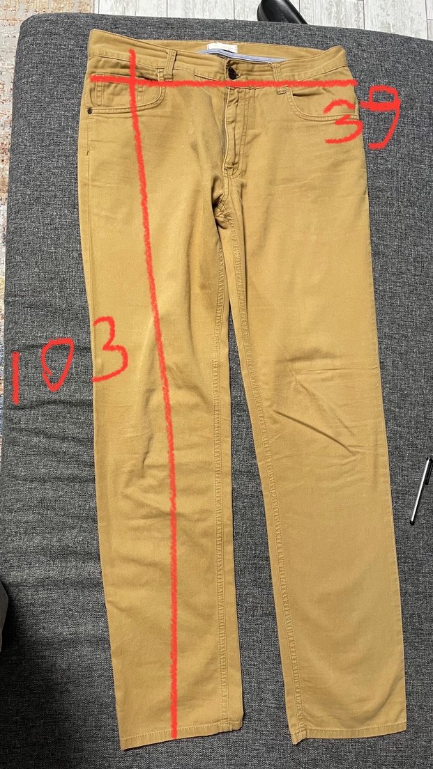 Düğmeli Bej Erkek Pantolon - Görsel 2