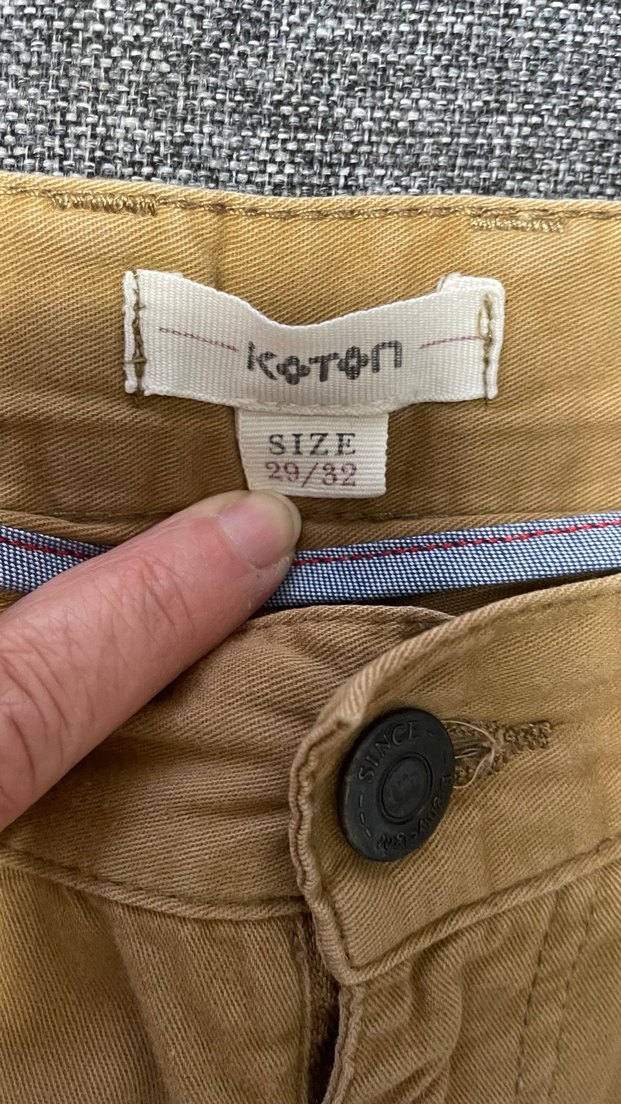 Düğmeli Bej Erkek Pantolon - Görsel 3