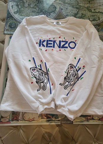 Kenzo Beyaz Kenzo Baskılı Kadın Sweatshirt