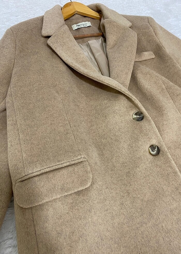 Mai Collection Camel Kaşe Kaban - Görsel 3