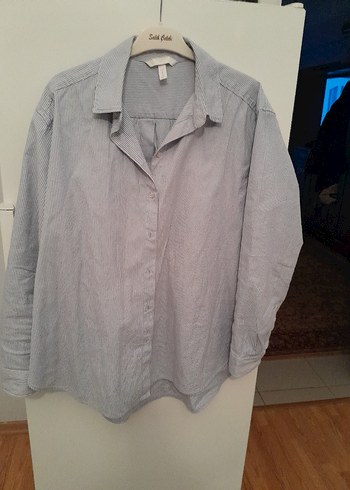H&M Kadın Keten Gömlek, Uzun Kollu, Düğmeli
