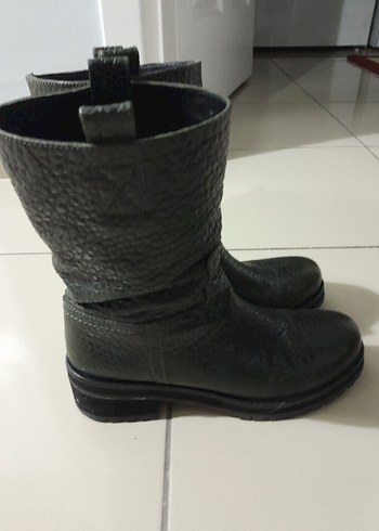 Deri Biker Botlar Tokalı