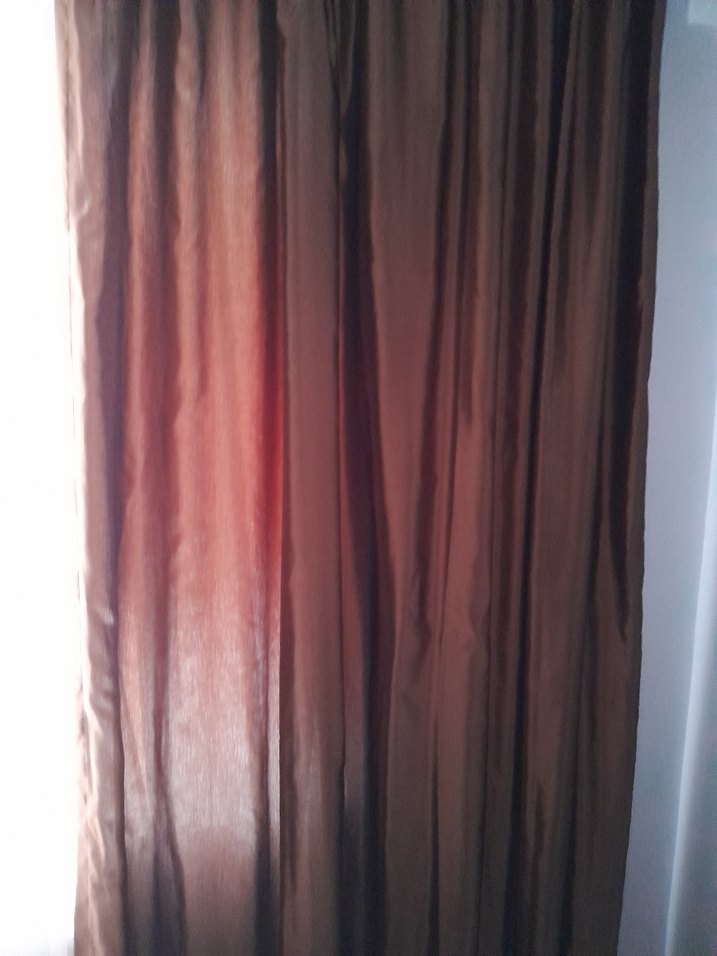 Nakışlı Bej Parlak Fon Perde - Görsel 2